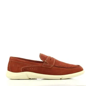 24 Hrs 10374 Burgundy Slip On Loafers