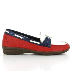 24 Hrs 23158 Red, Navy & White Loafers