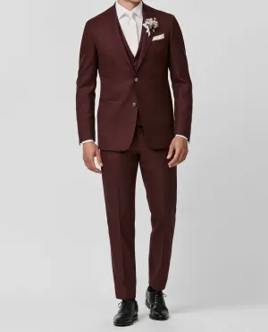 Angelico Doppio Ritorto S130 Merino Wool Twill Burgundy