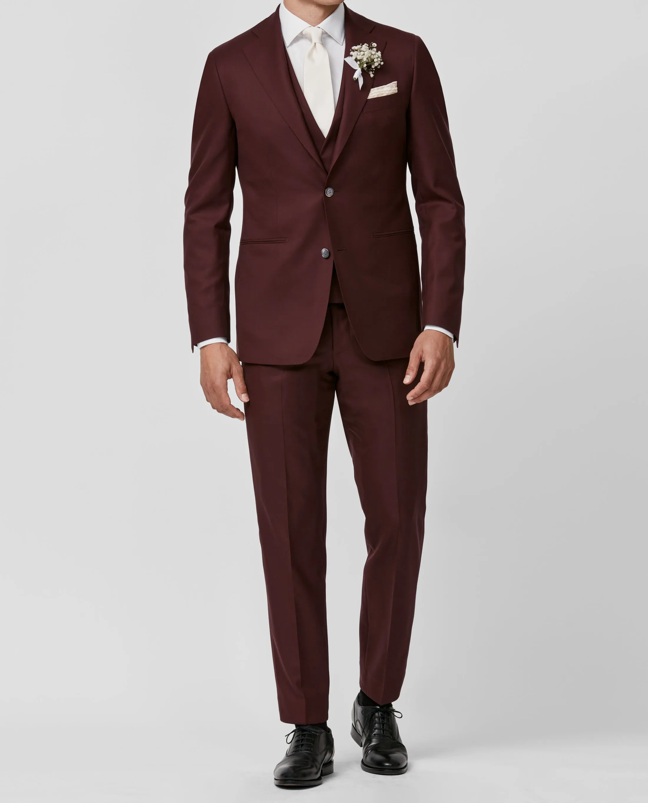 Angelico Doppio Ritorto S130 Merino Wool Twill Burgundy