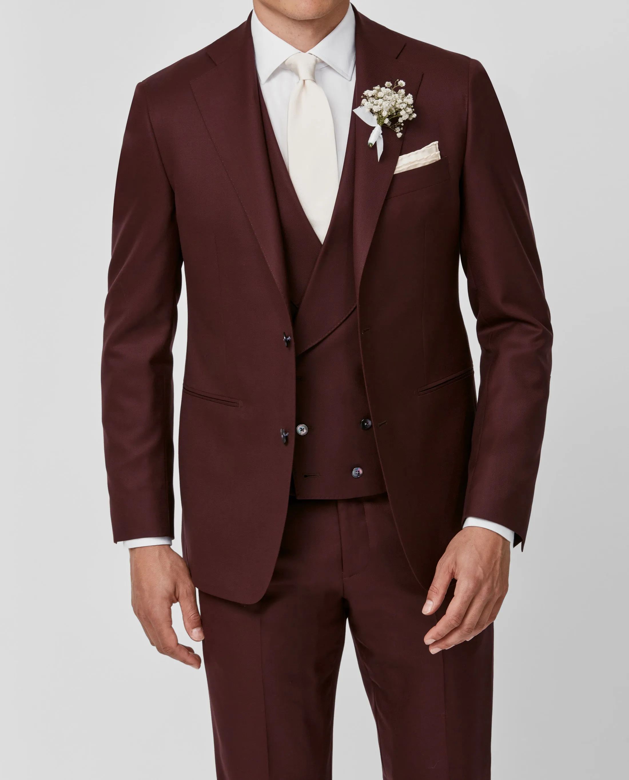 Angelico Doppio Ritorto S130 Merino Wool Twill Burgundy