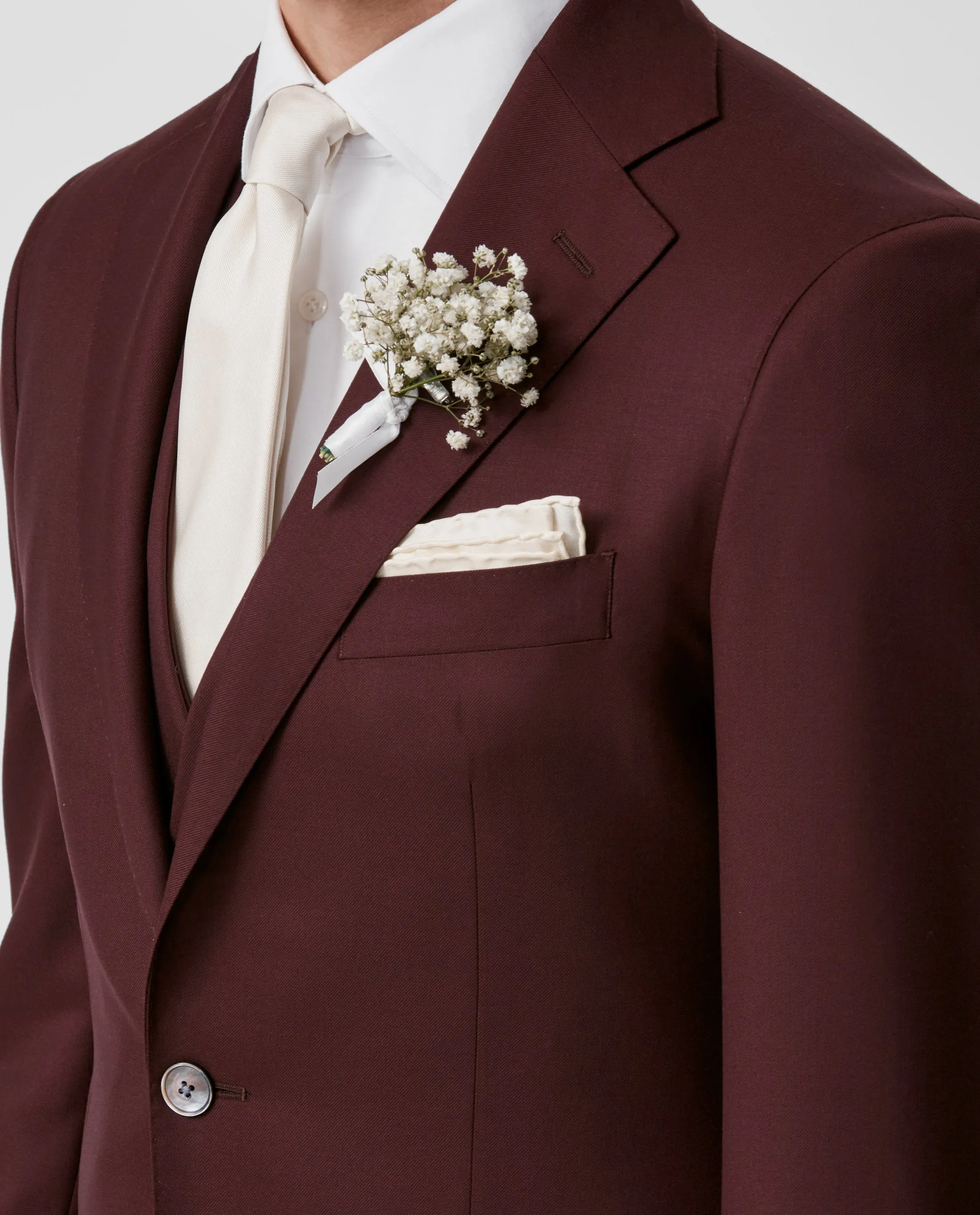 Angelico Doppio Ritorto S130 Merino Wool Twill Burgundy