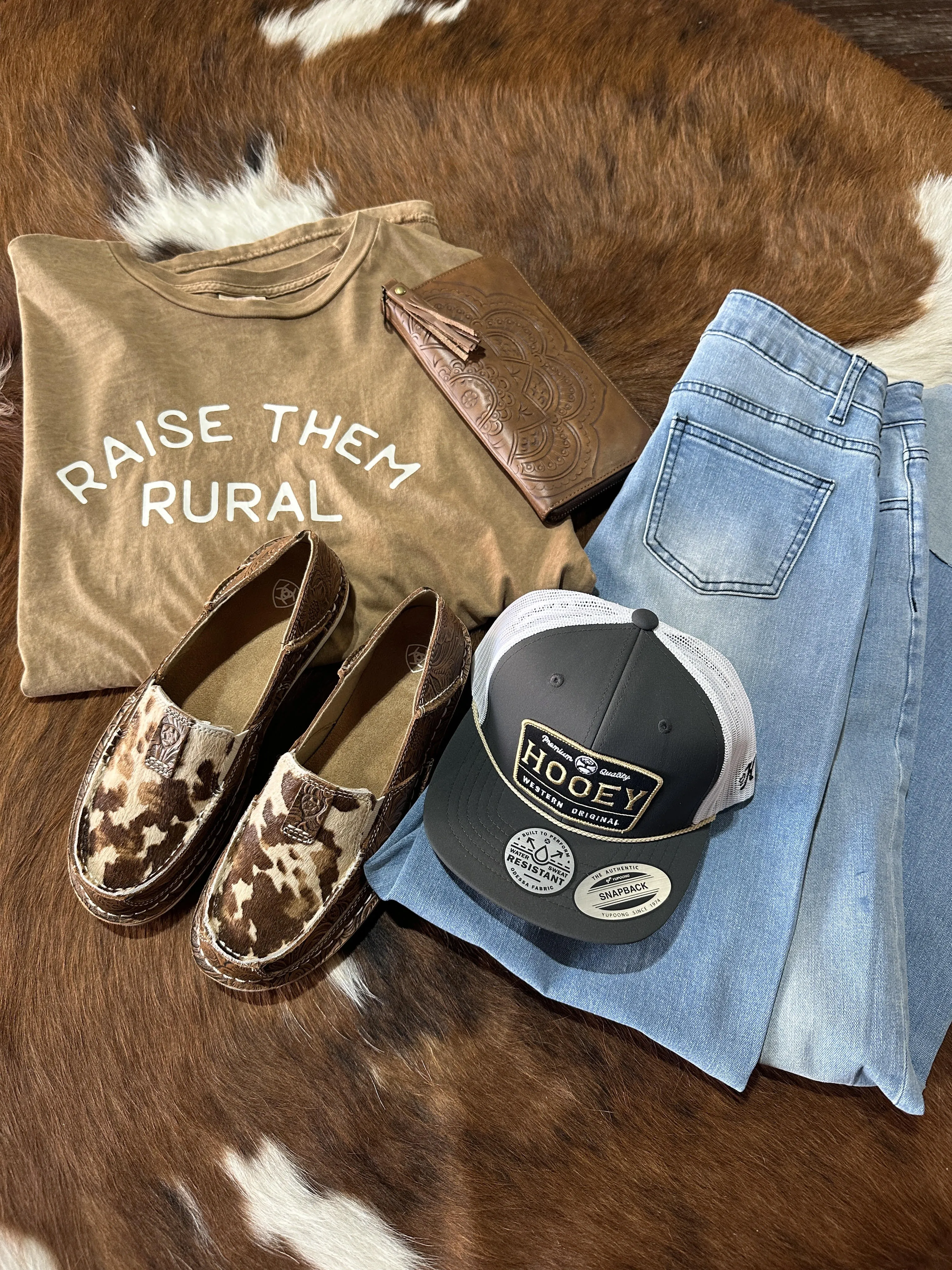 Ariat Cruiser Slip On Shoe [Tan Floral Emboss Brindle Hair on Hide] ✙ON SALE NOW✙
