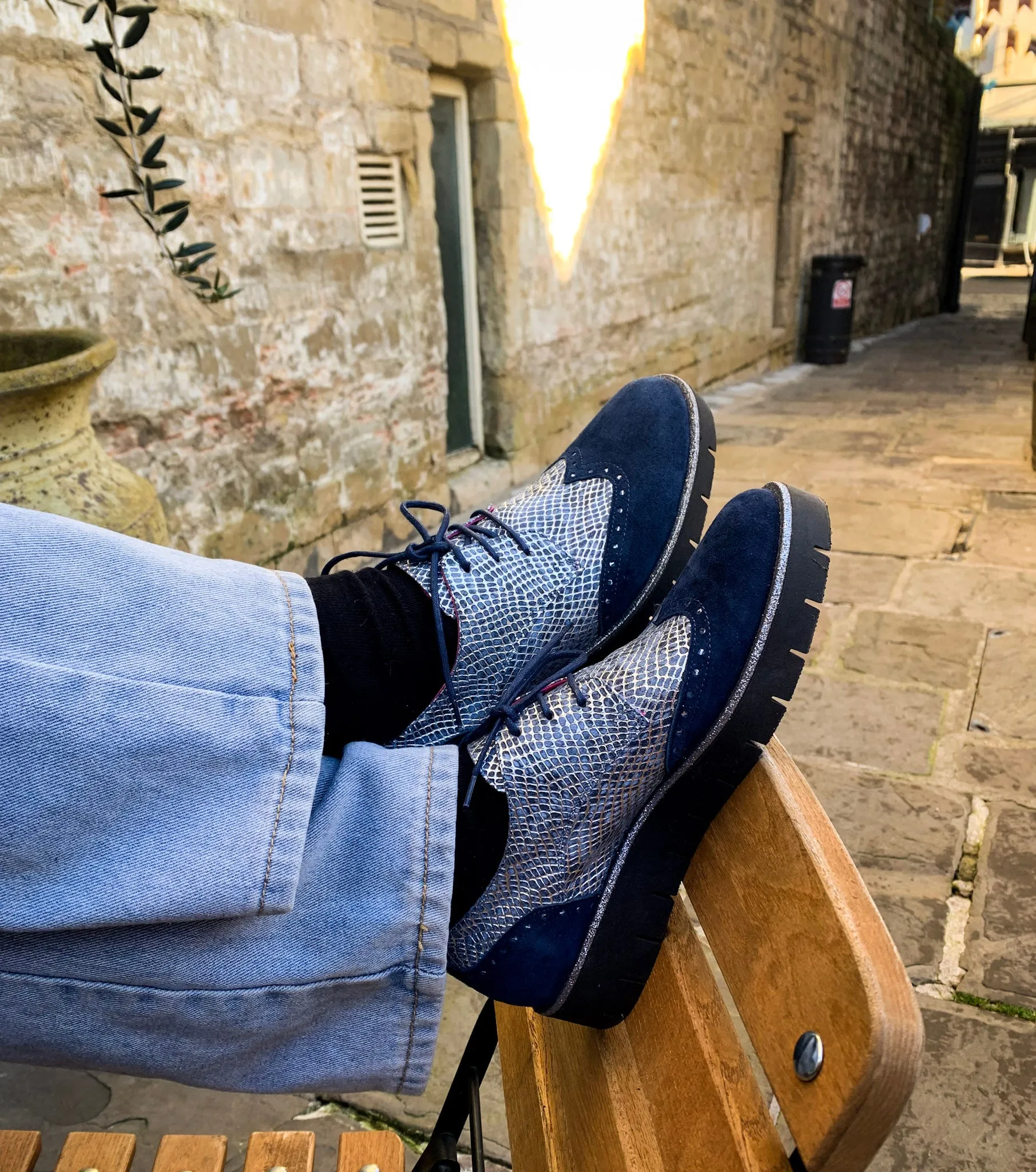 Bolt - Blue Crack Metallic lace up shoe- last pair 39!