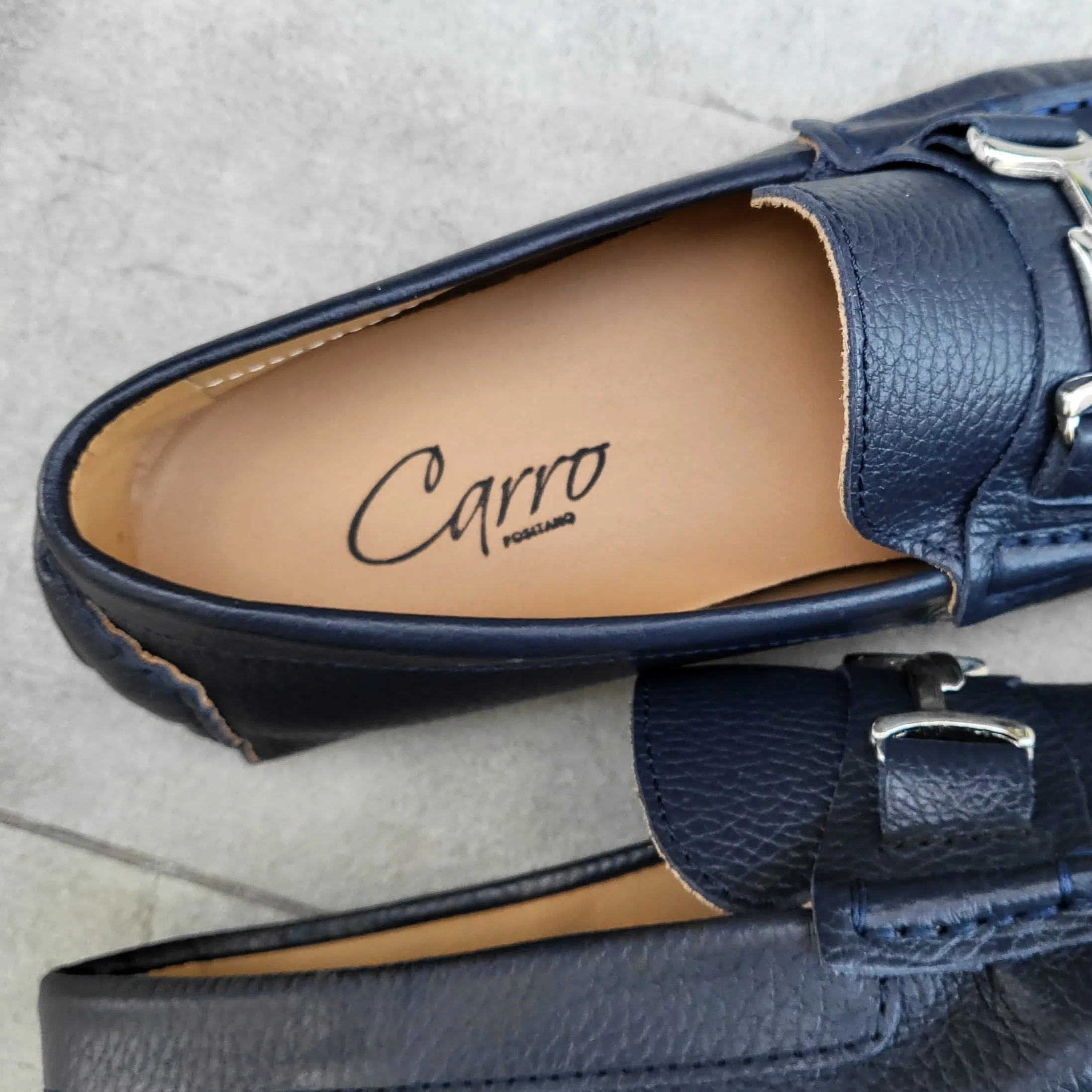 Carro Positano Mens Premium Italian handmade Leather Chain loafers