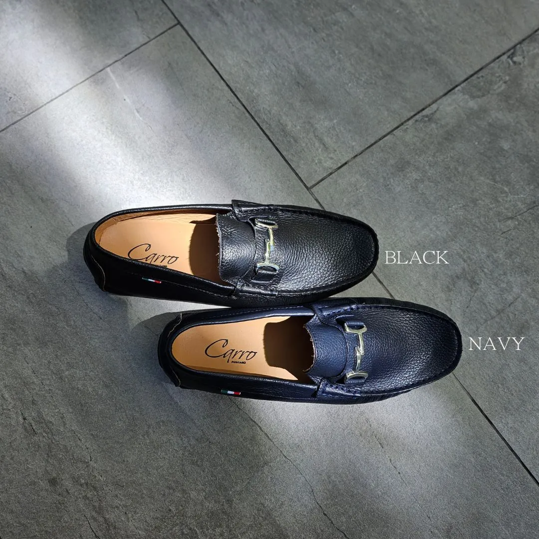 Carro Positano Mens Premium Italian handmade Leather Chain loafers