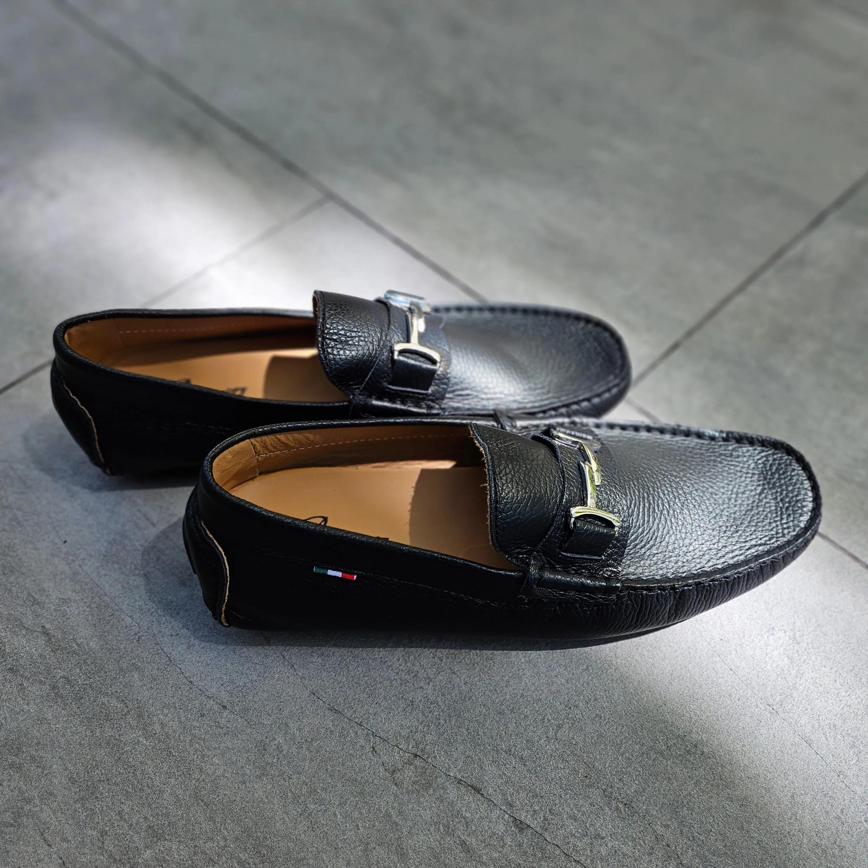 Carro Positano Mens Premium Italian handmade Leather Chain loafers
