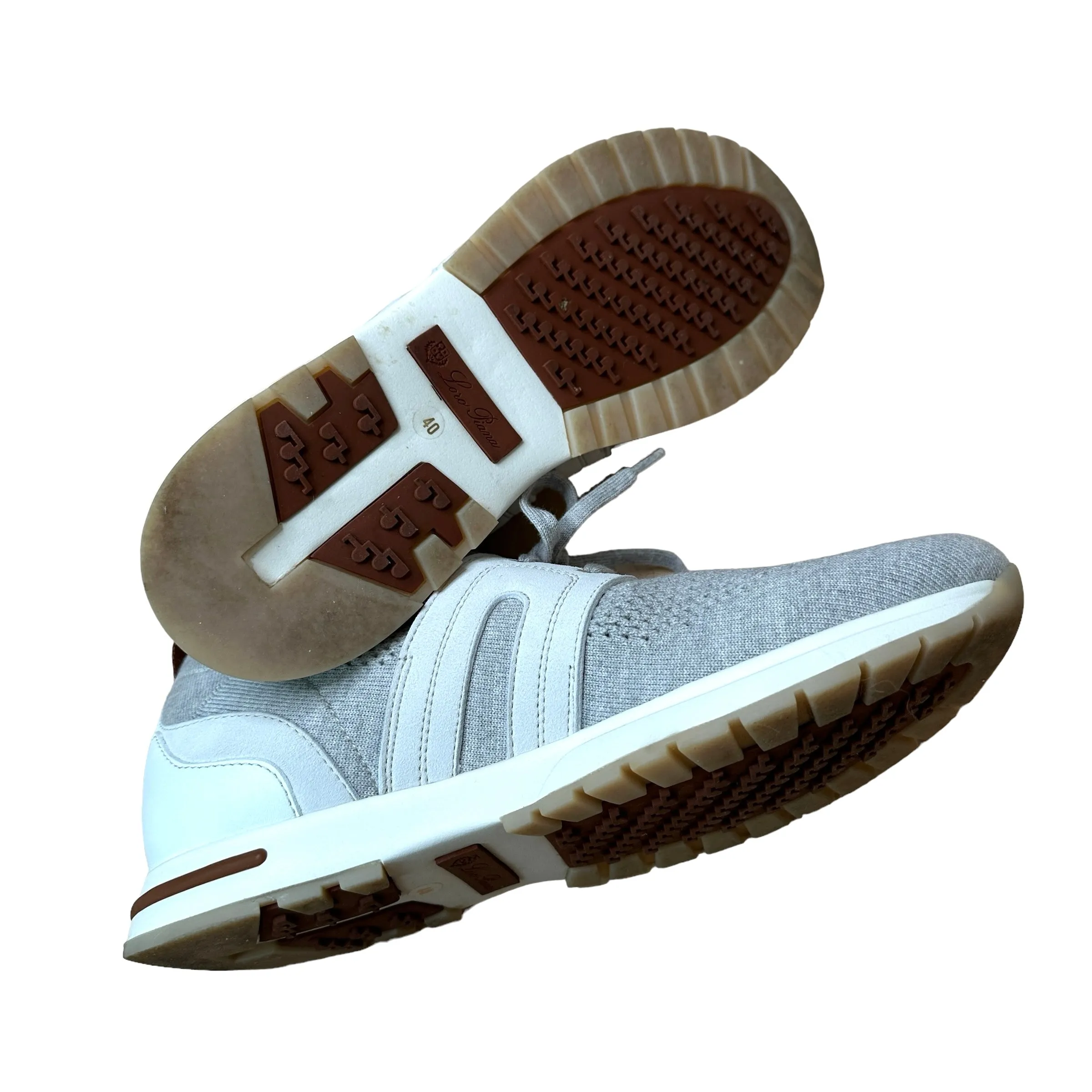 Cream & Grey Sneakers - 10
