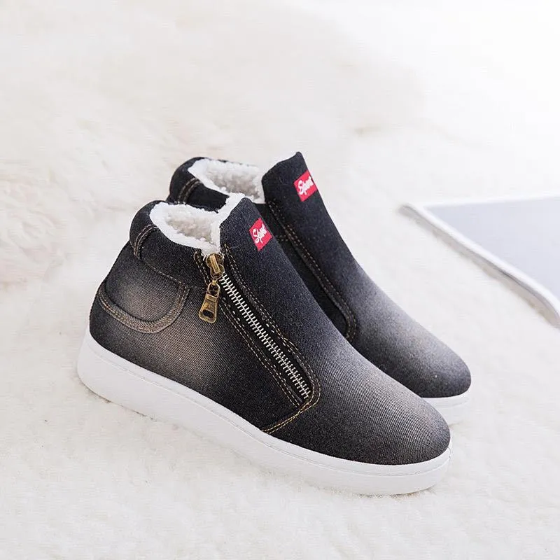 Denim Snow Boots Platform