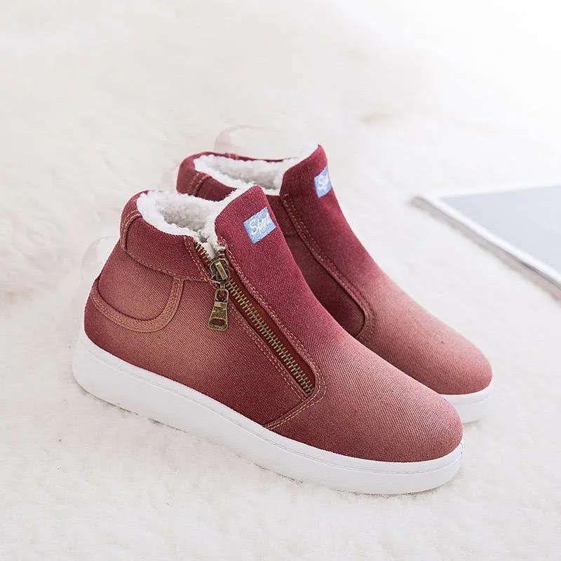 Denim Snow Boots Platform