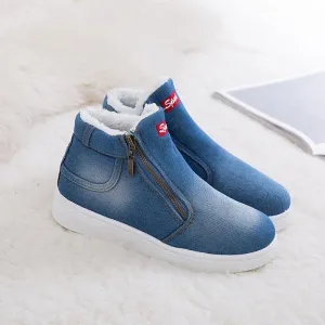 Denim Snow Boots Platform