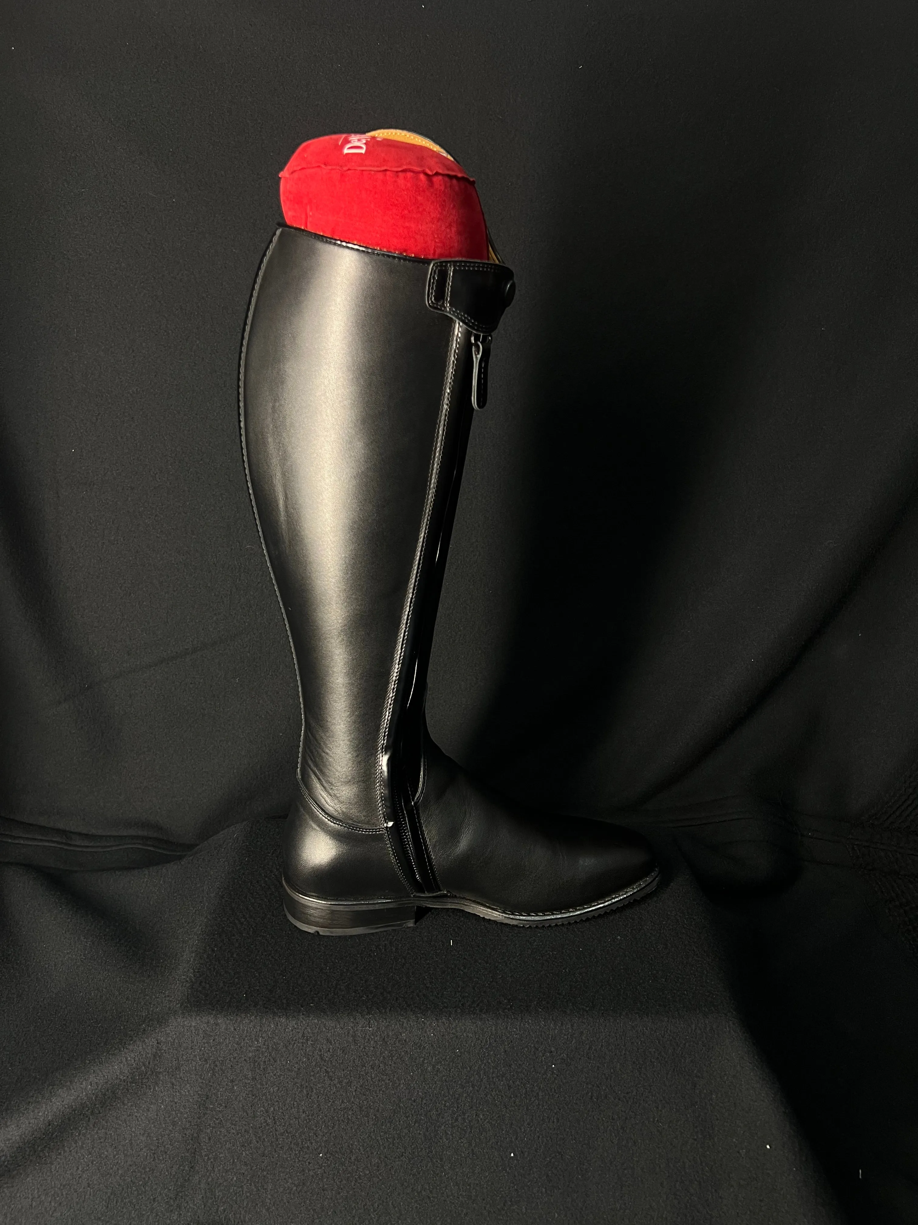 DeNiro Bellini Custom Dressage Boots Wrat & Brushed Black with Pearls and Crystals