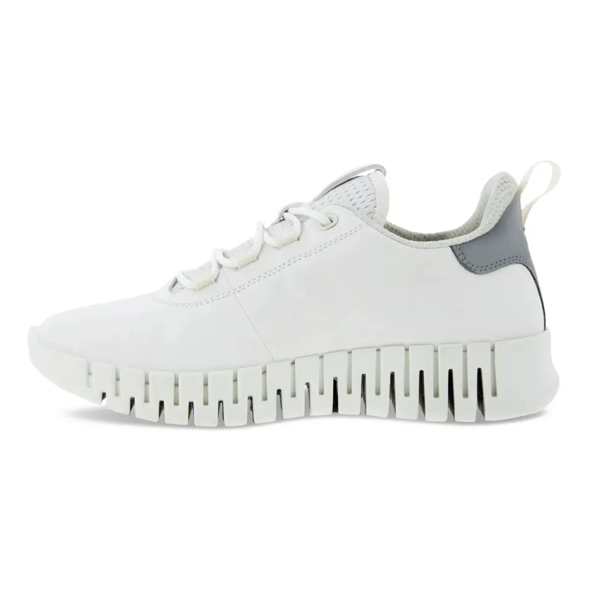 Ecco Gruuv Flexible Sole White Ladies Leather Sneaker