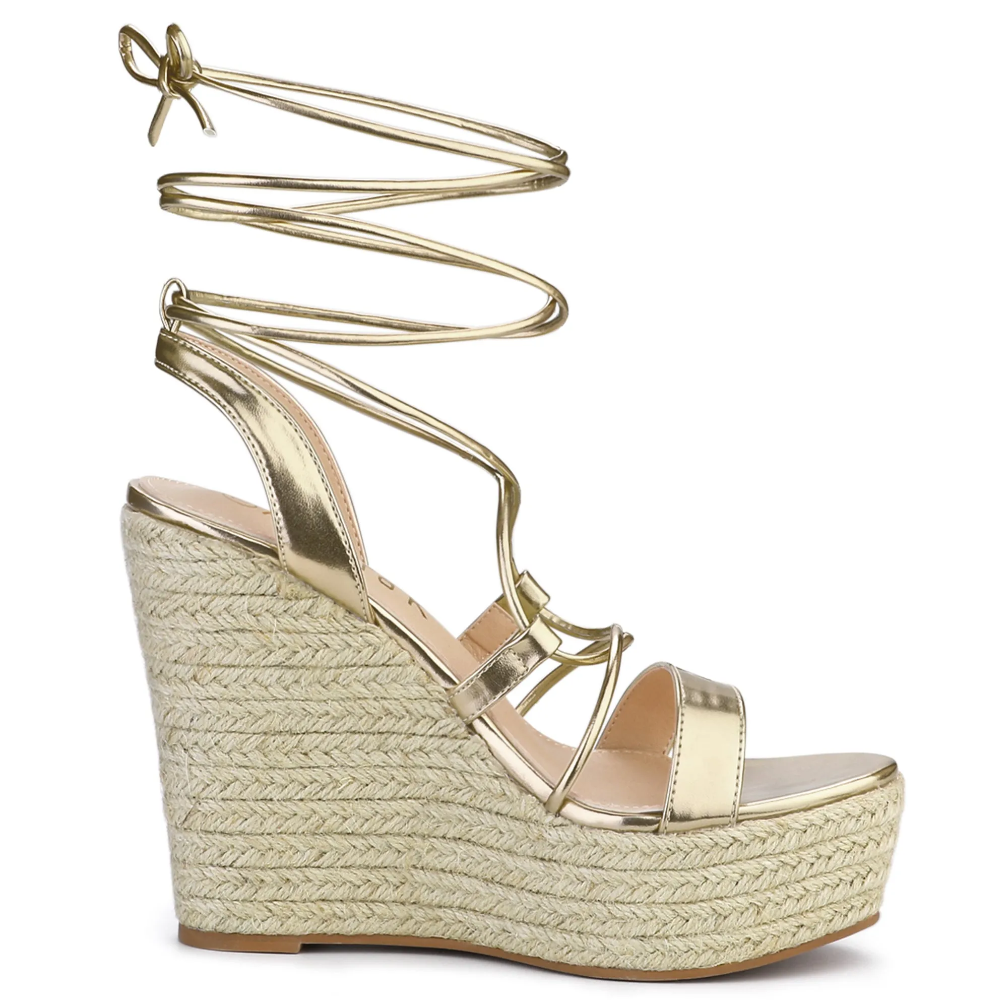 Espadrilles Platform Wedges Heel Lace Up Sandals