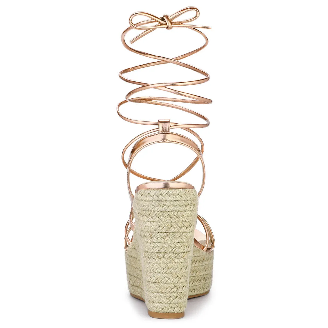 Espadrilles Platform Wedges Heel Lace Up Sandals