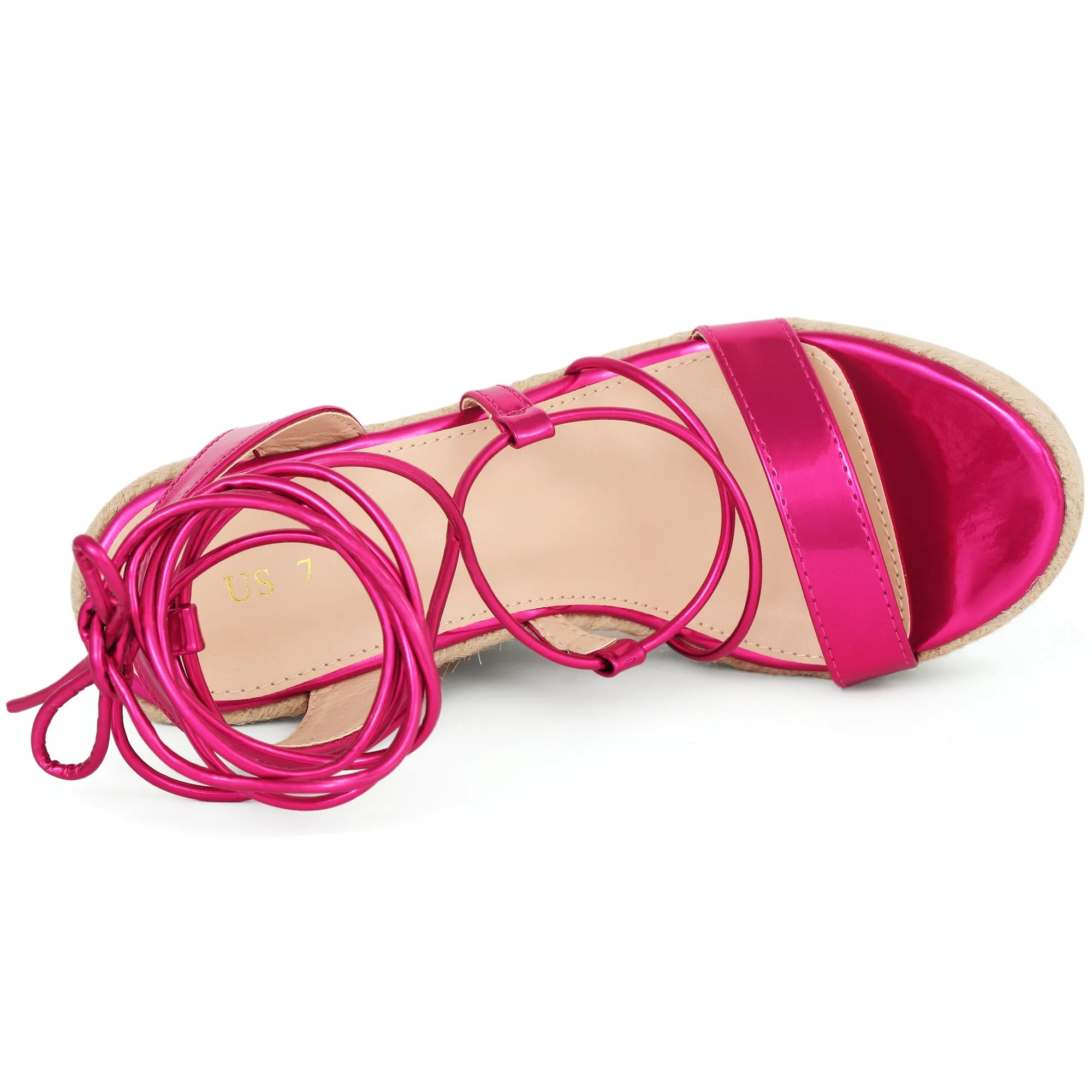 Espadrilles Platform Wedges Heel Lace Up Sandals