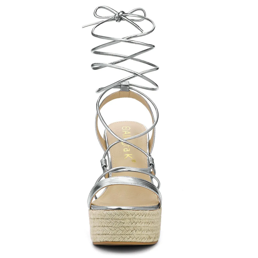 Espadrilles Platform Wedges Heel Lace Up Sandals