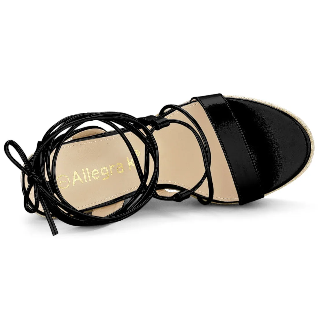 Espadrilles Platform Wedges Heel Lace Up Sandals