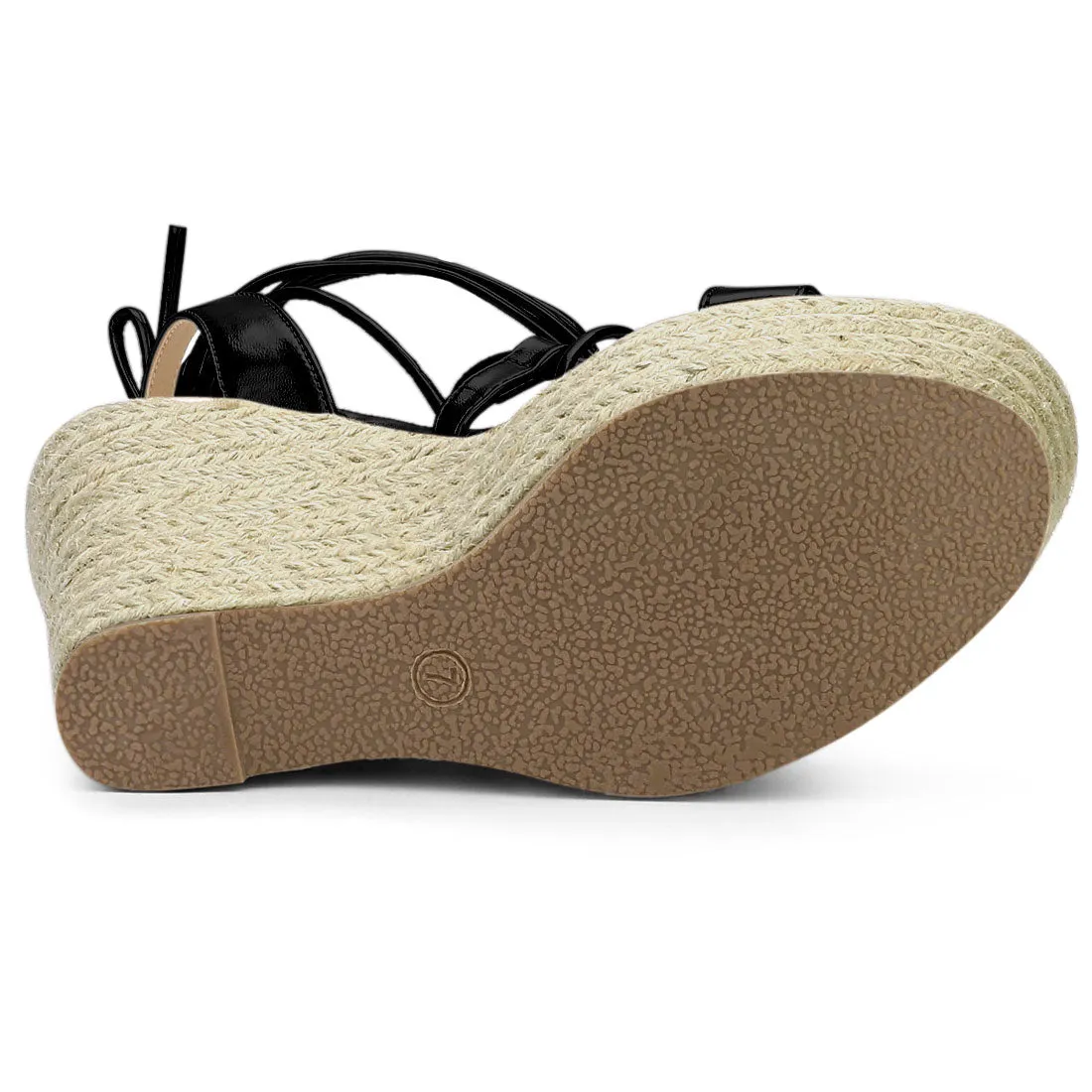 Espadrilles Platform Wedges Heel Lace Up Sandals