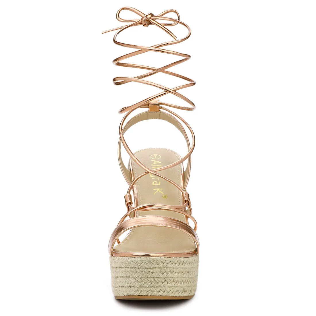 Espadrilles Platform Wedges Heel Lace Up Sandals