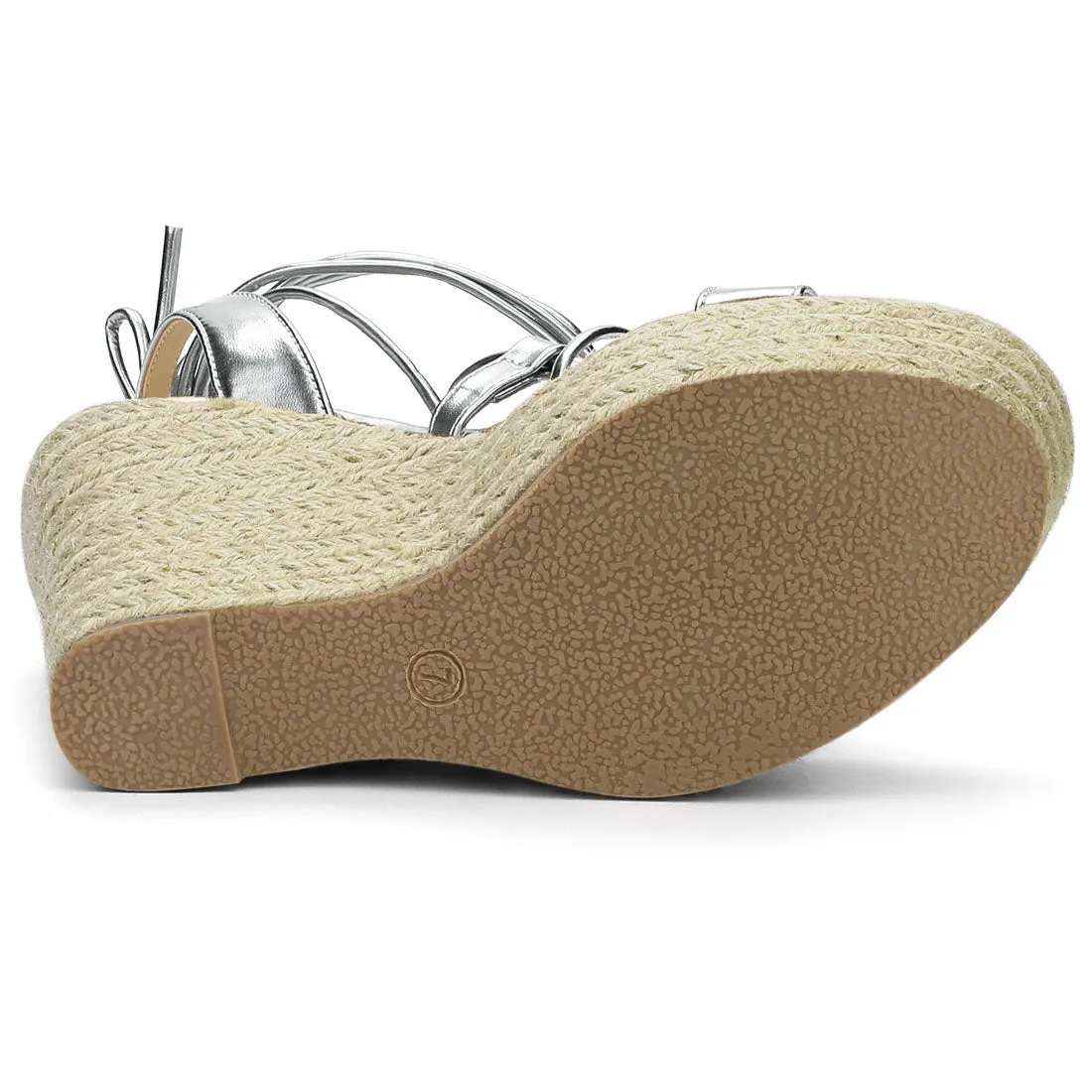 Espadrilles Platform Wedges Heel Lace Up Sandals