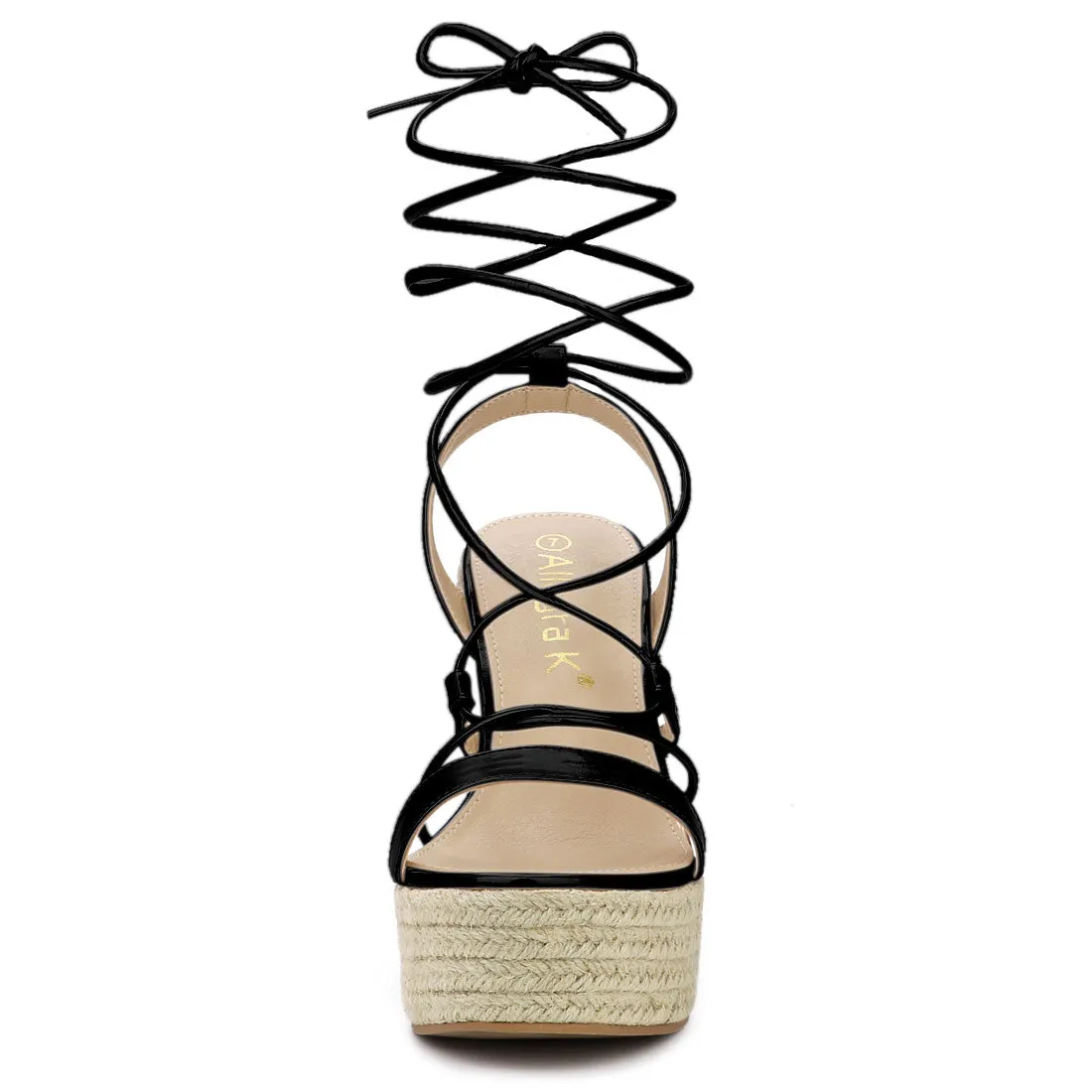 Espadrilles Platform Wedges Heel Lace Up Sandals
