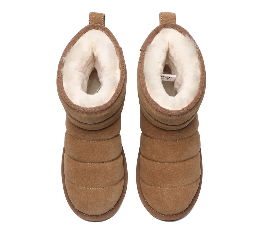 EVERAU® Mini Sheepskin Boots Women Puffer