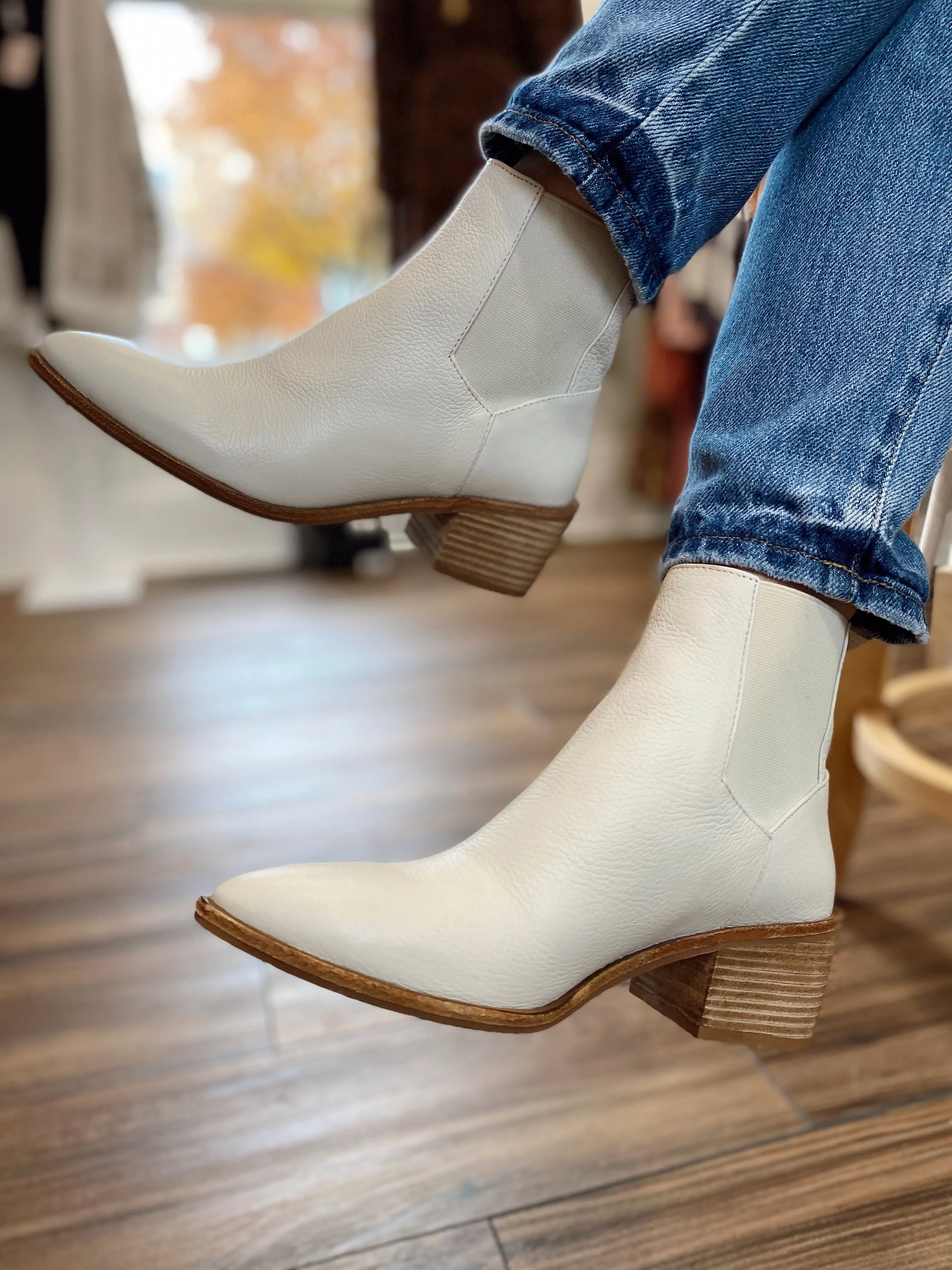 Filip Chelsea Bootie-ECRU Leather
