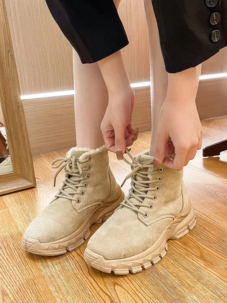 Fur Lined Platform Boots