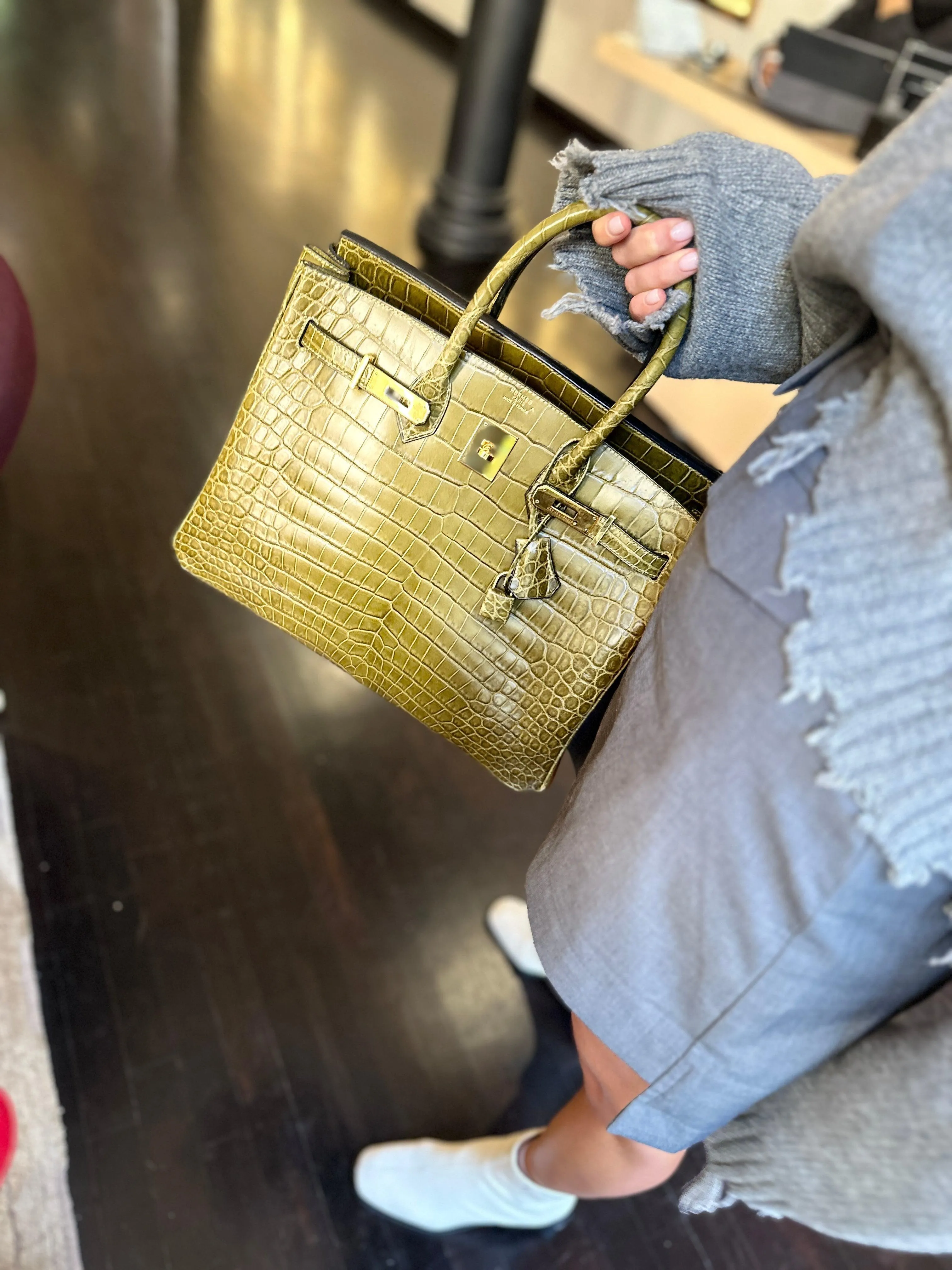 Hermès Birkin 35 Matte Vert Veronese Porosus Crocodile Gold Hardware