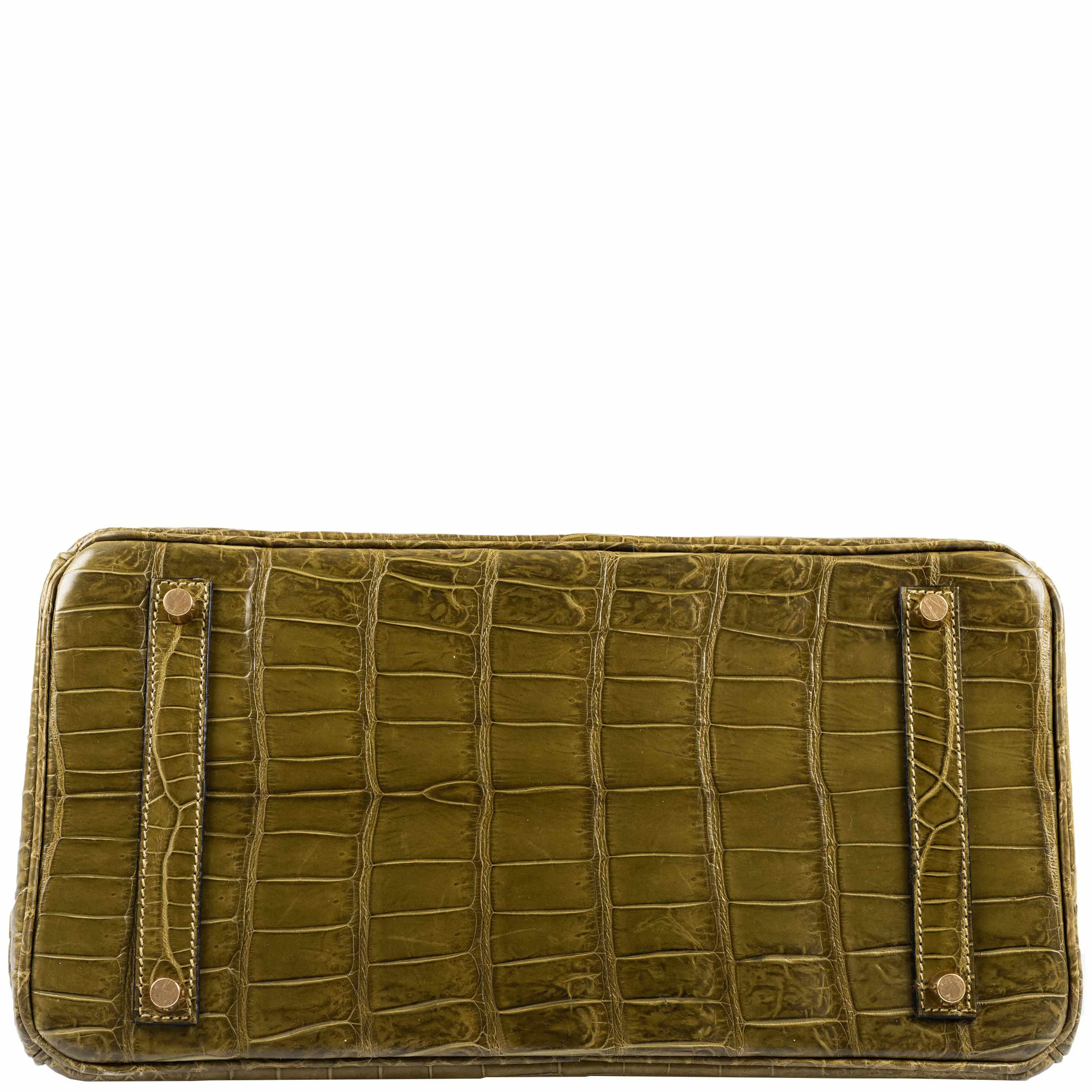 Hermès Birkin 35 Matte Vert Veronese Porosus Crocodile Gold Hardware