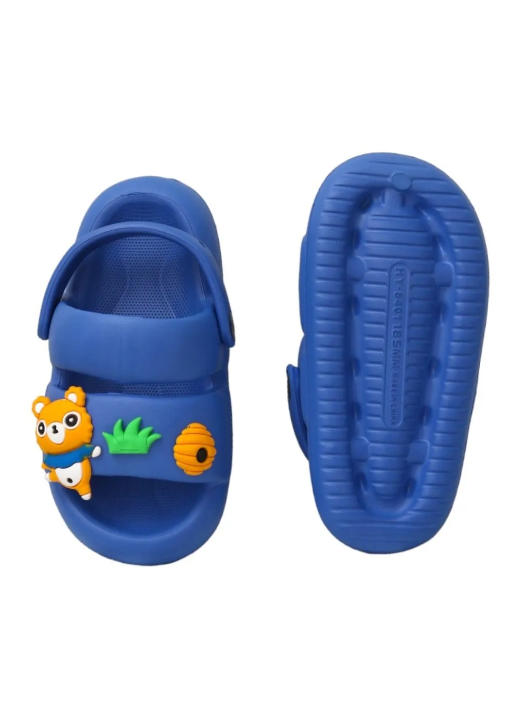 Kids' Adventure-Charm Teddy Themed Sling Back Sandals, Blue