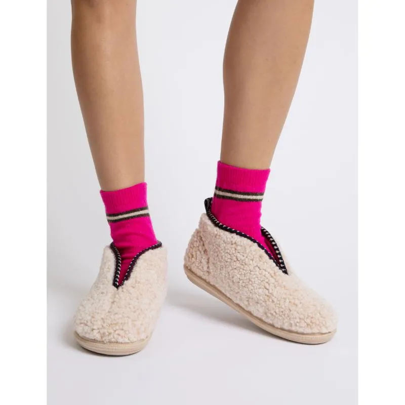 Penelope Chilvers Puck Fleece Ladies Slipper - Ivory
