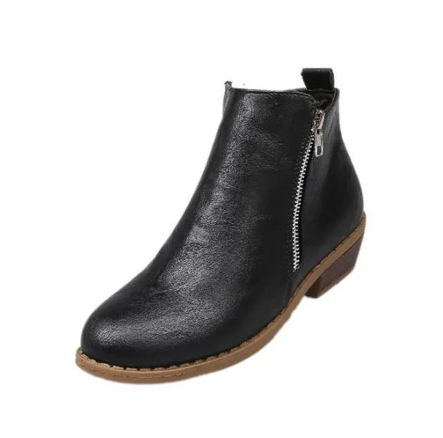 Square Low Heels Ankle Boots