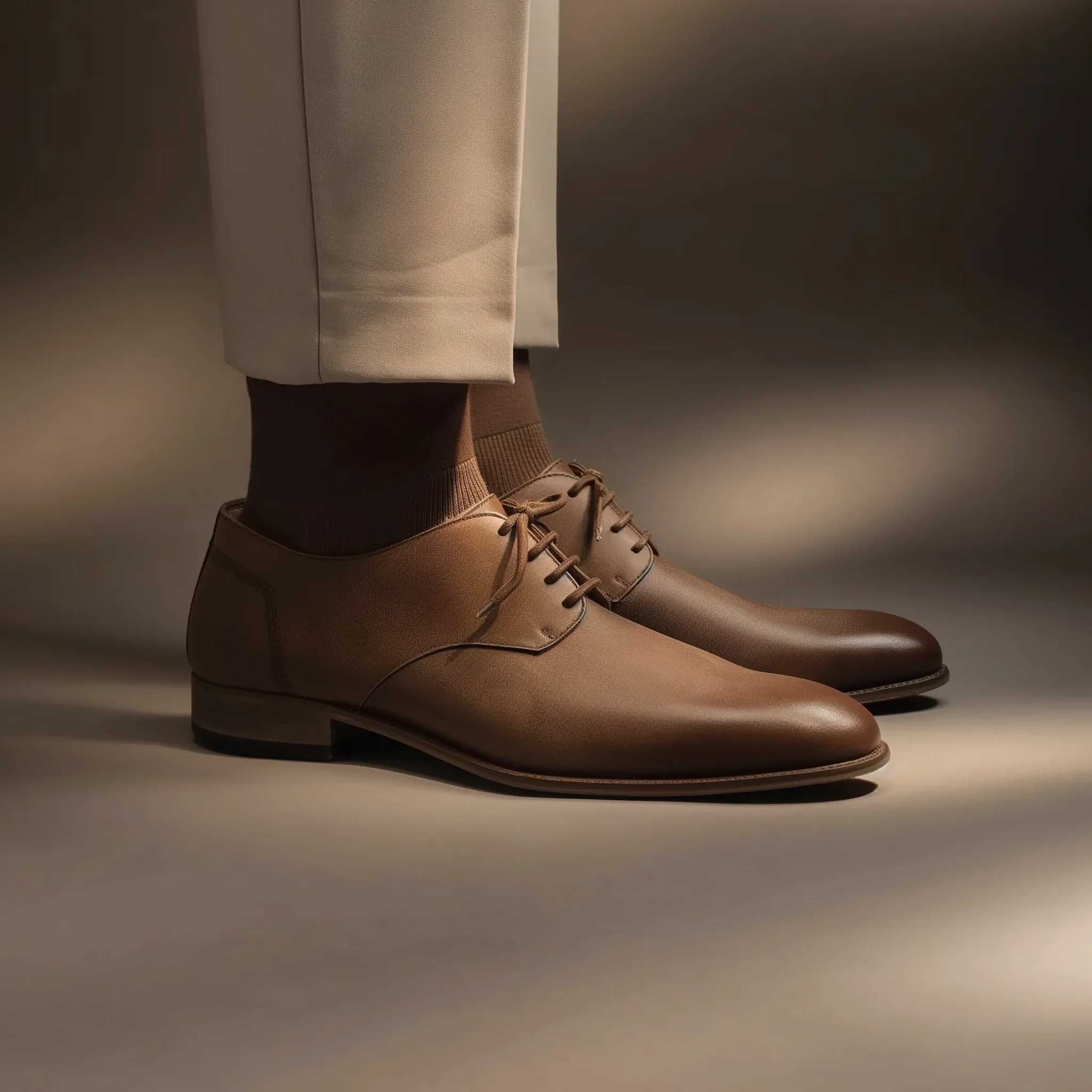 Tan Leather Classic Cadence Derby Oxford Shoes - Summer 2024 Collection