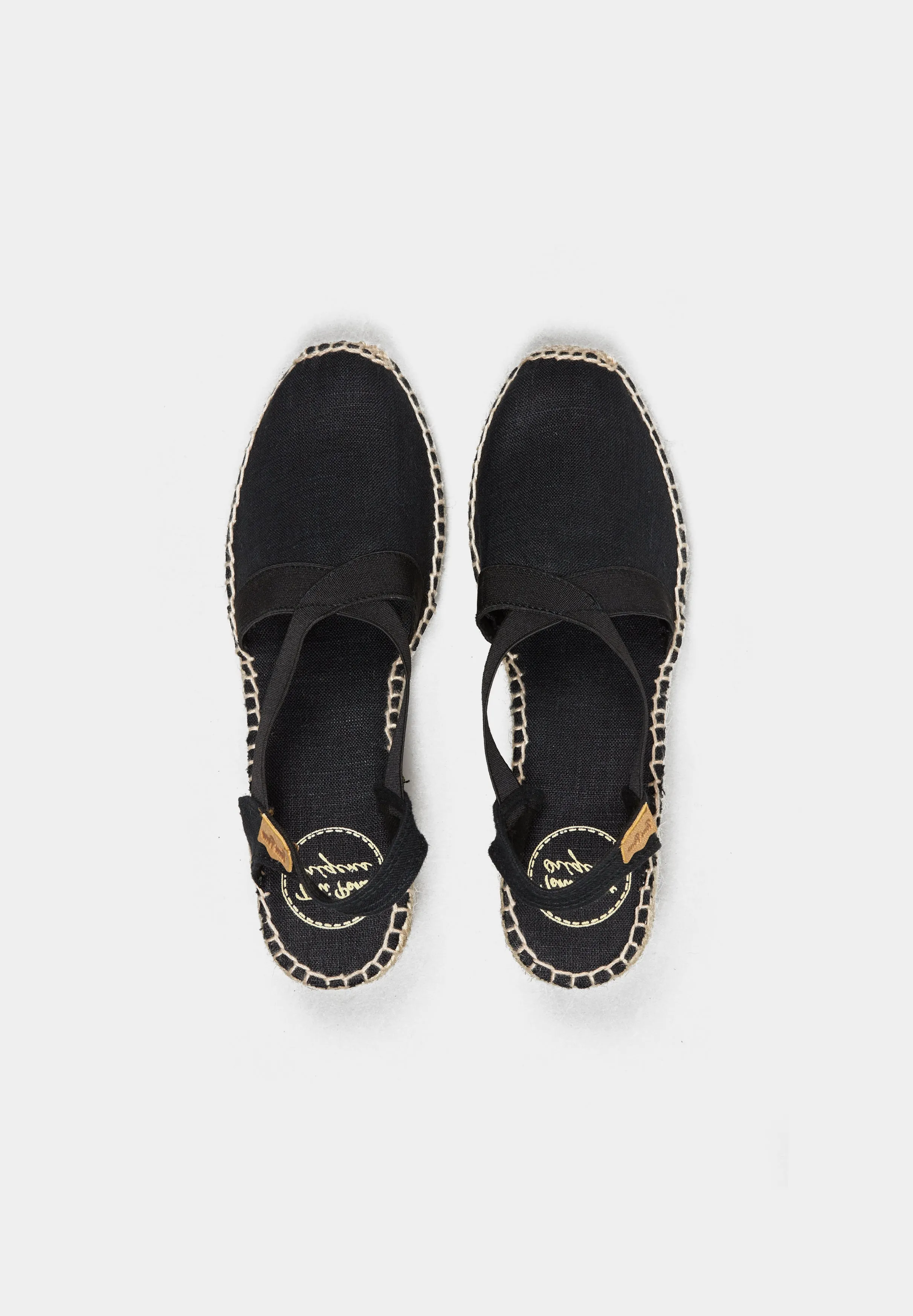 Ter Black Linen Wedge Espadrille