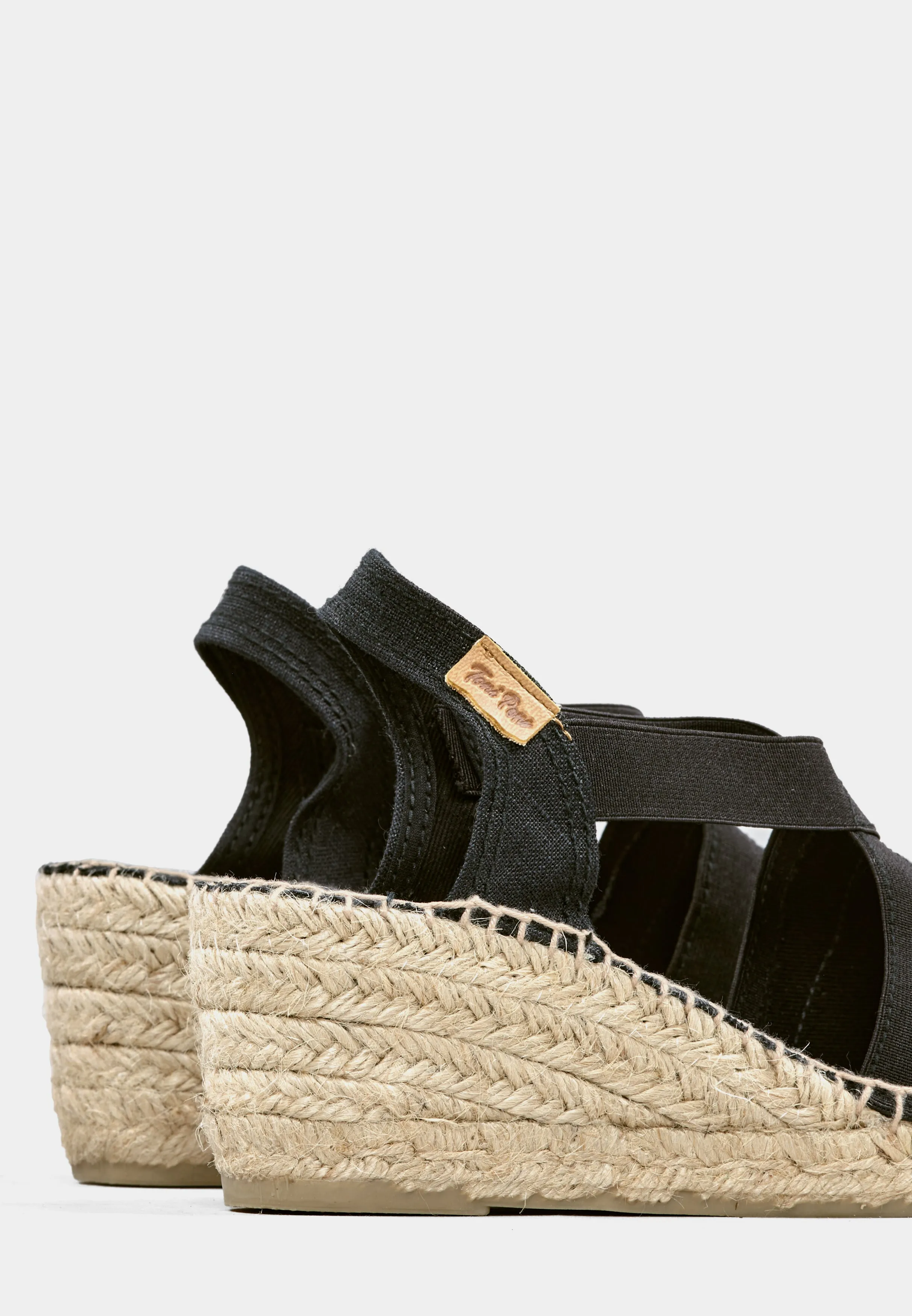 Ter Black Linen Wedge Espadrille