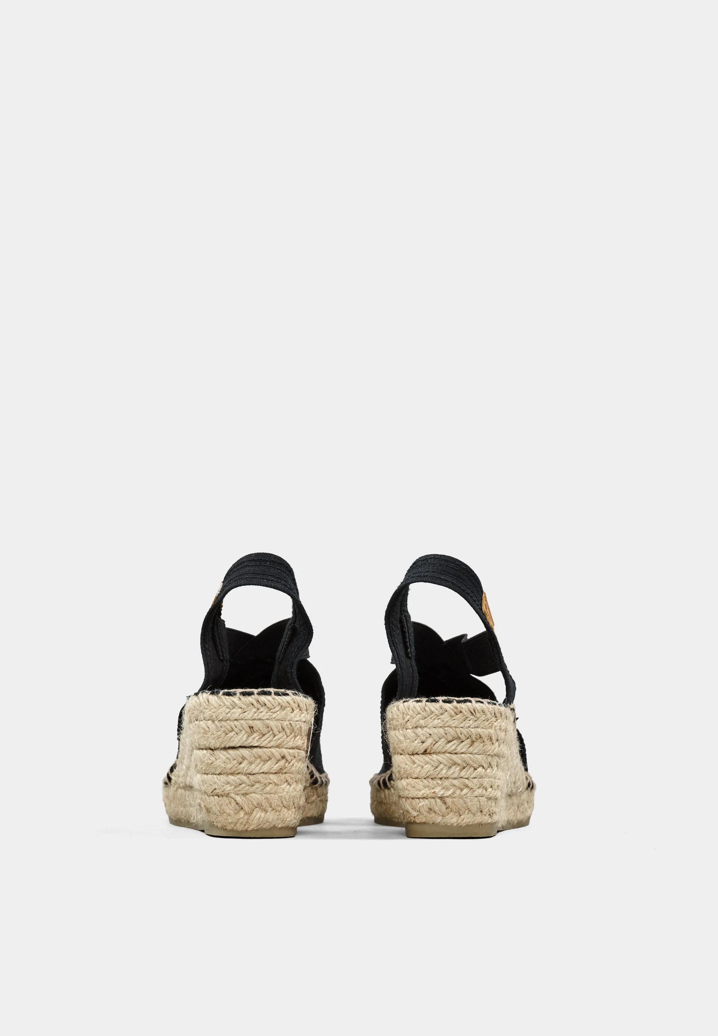 Ter Black Linen Wedge Espadrille