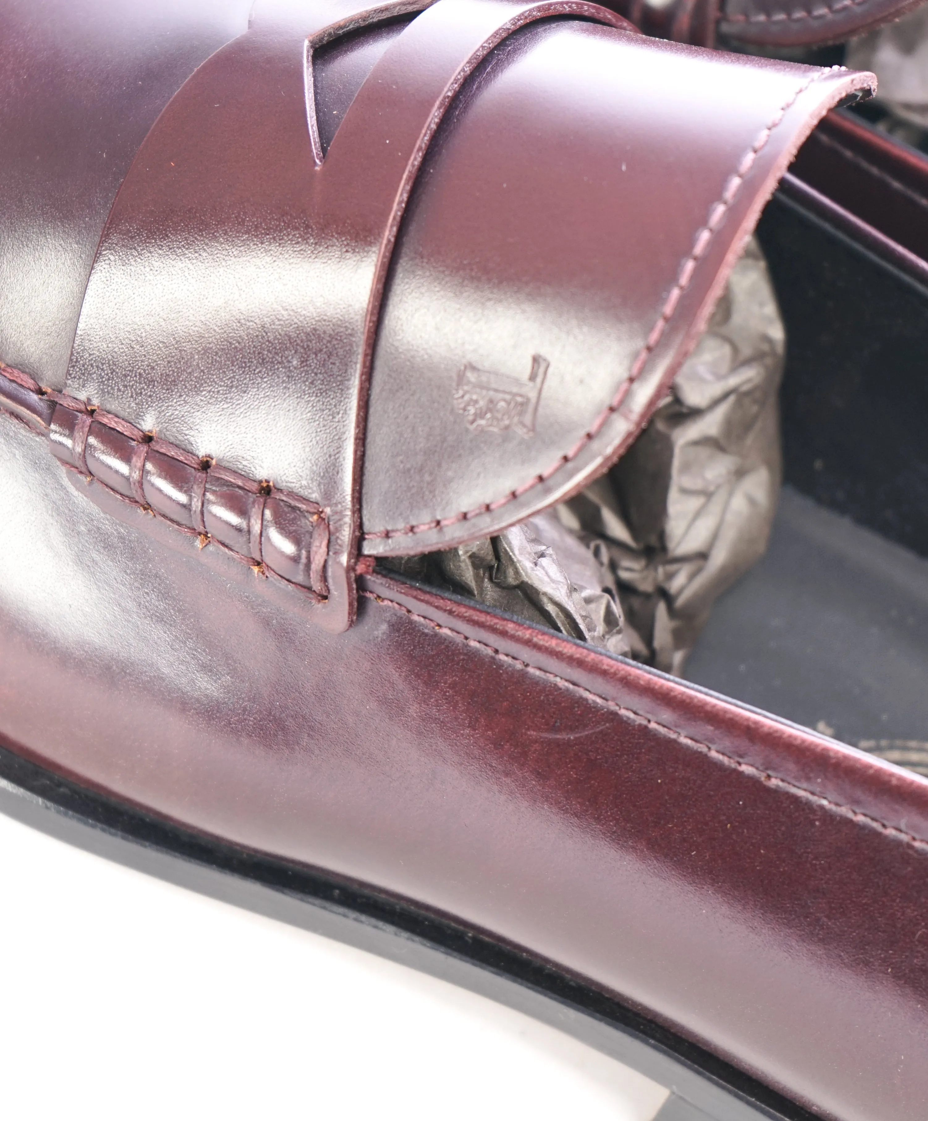 TOD’S - Burgundy Oxblood Penny Loafers “Boston /Devon” Leather Sole - 12US