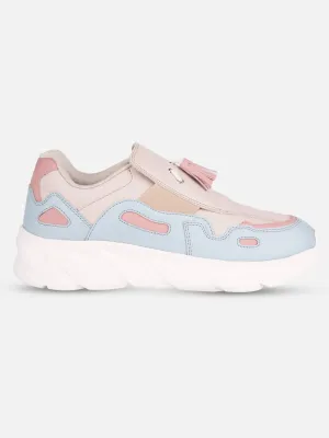 Women's Beige/Bkue All Seasons Wearing Sneakers (IU1004)