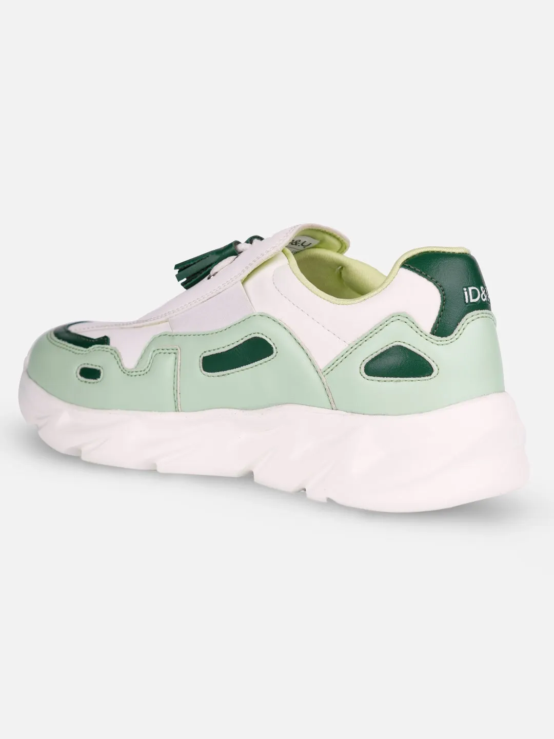 Women's White/Green All Seasons Wearing Sneakers (IU1004)